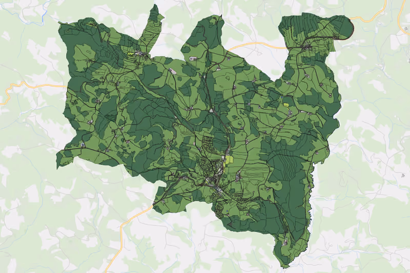 Kartenvorschau des Bodenverbrauchs der KG Schönau im Mühlkreis