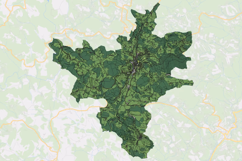 Kartenvorschau des Bodenverbrauchs der KG Unterweissenbach
