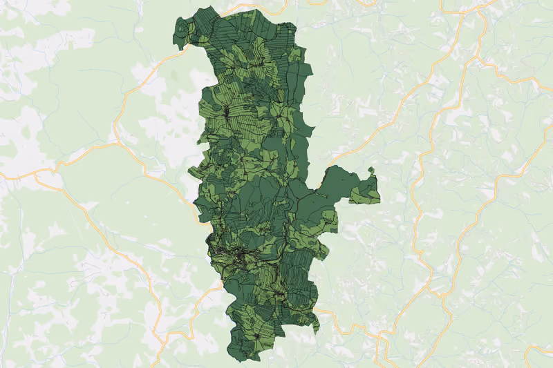 Kartenvorschau des Bodenverbrauchs der KG Weitersfelden