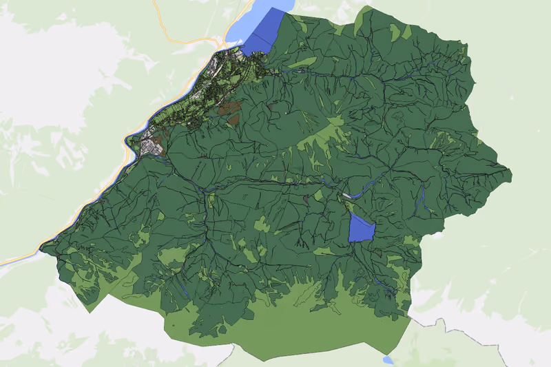 Kartenvorschau des Bodenverbrauchs der KG Ebensee