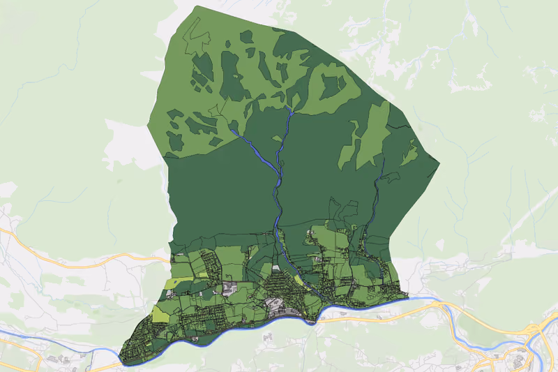 Kartenvorschau des Bodenverbrauchs der KG Haiden