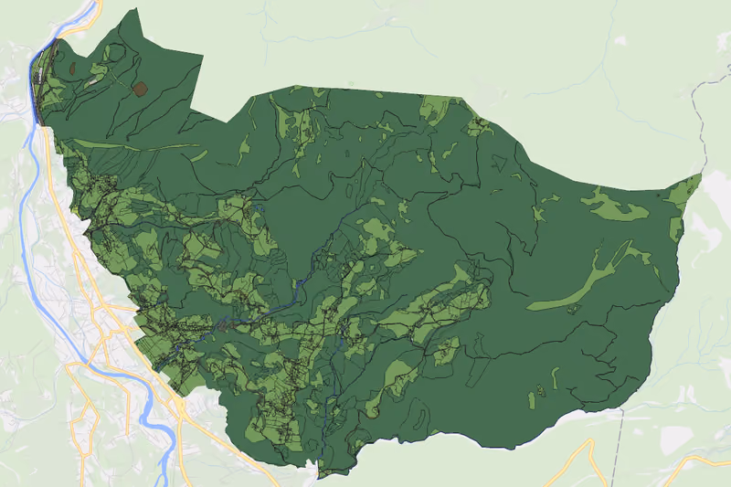 Kartenvorschau des Bodenverbrauchs der KG Lasern