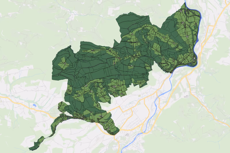 Kartenvorschau des Bodenverbrauchs der KG Dorf