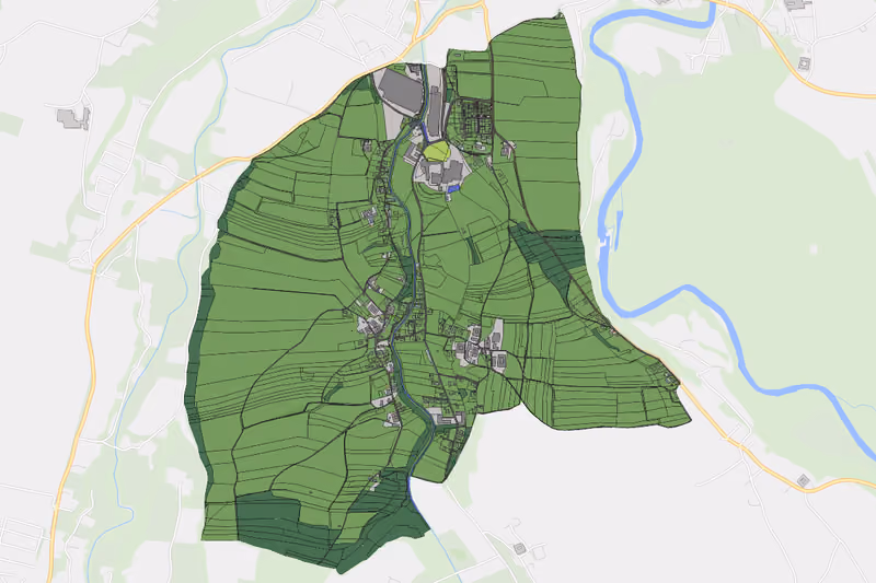 Kartenvorschau des Bodenverbrauchs der KG Eggenberg