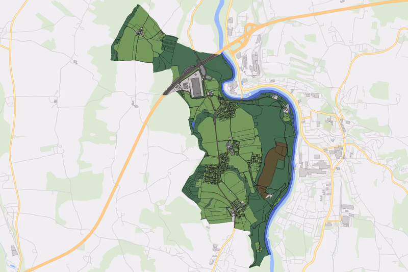 Kartenvorschau des Bodenverbrauchs der KG Ehrenfeld