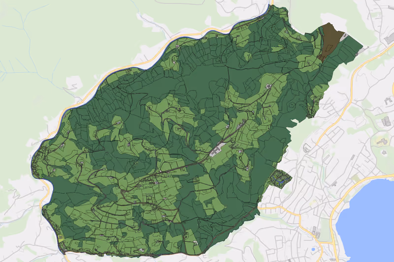 Kartenvorschau des Bodenverbrauchs der KG Gmundnerberg