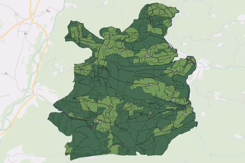 Kartenvorschau des Bodenverbrauchs der KG Kogl