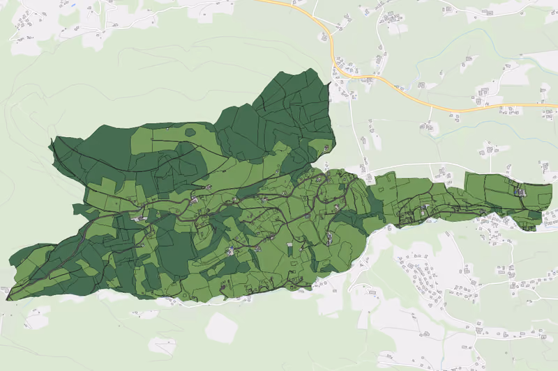 Kartenvorschau des Bodenverbrauchs der KG Mühlbach