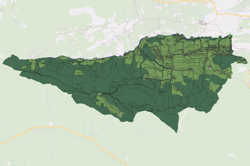 Kartenvorschau des Bodenverbrauchs der KG Mühlbachberg