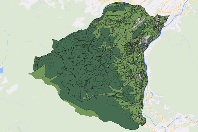 Kartenvorschau des Bodenverbrauchs der KG Mühldorf I