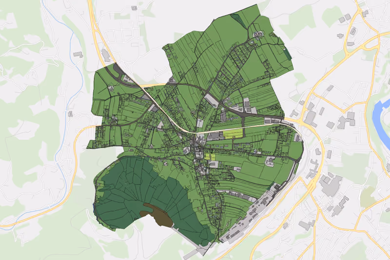 Kartenvorschau des Bodenverbrauchs der KG Pinsdorf