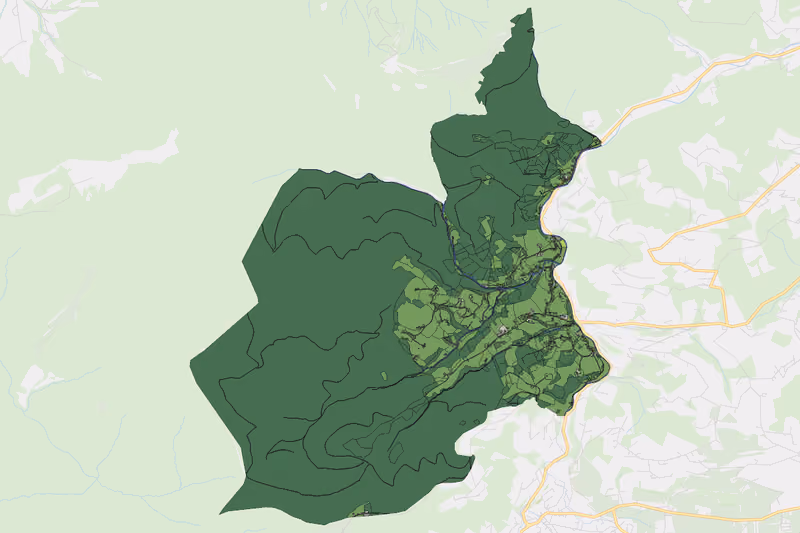 Kartenvorschau des Bodenverbrauchs der KG Reindlmühl
