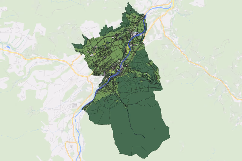 Kartenvorschau des Bodenverbrauchs der KG Viechtwang