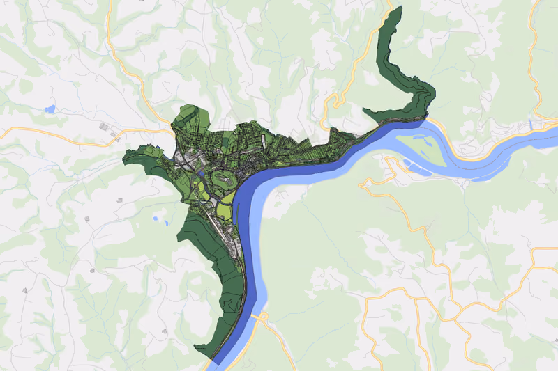 Kartenvorschau des Bodenverbrauchs der KG Grein