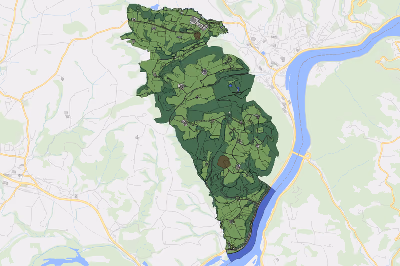 Kartenvorschau des Bodenverbrauchs der KG Lettental