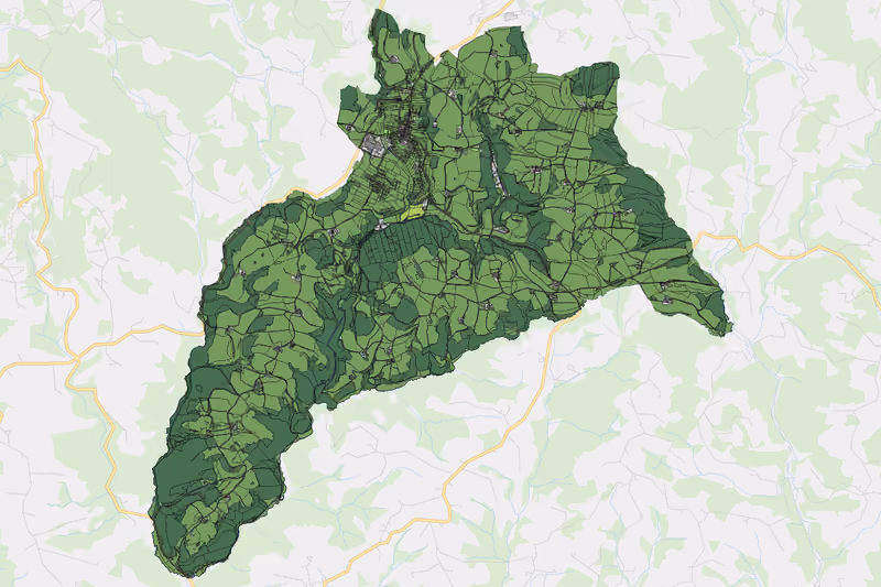 Kartenvorschau des Bodenverbrauchs der KG Pabneukirchen