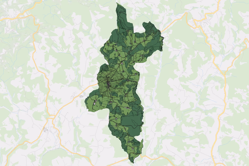Kartenvorschau des Bodenverbrauchs der KG Riedersdorf
