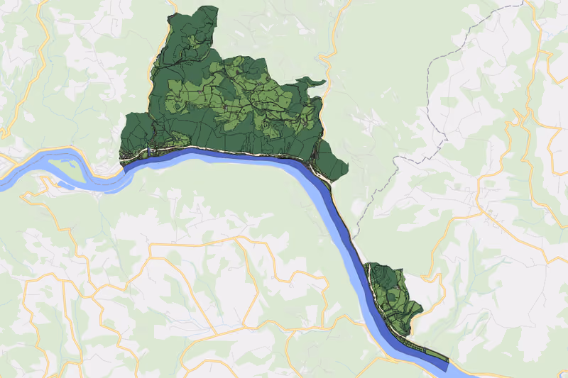 Kartenvorschau des Bodenverbrauchs der KG St. Nikola an der Donau