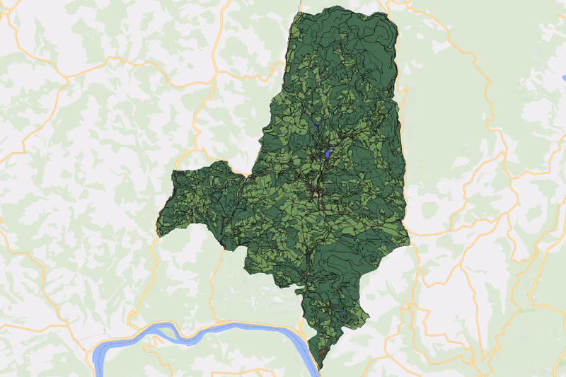 Kartenvorschau des Bodenverbrauchs der KG Waldhausen