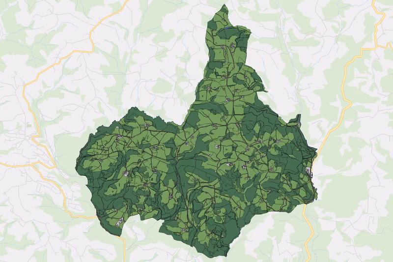 Kartenvorschau des Bodenverbrauchs der KG Wetzelstein