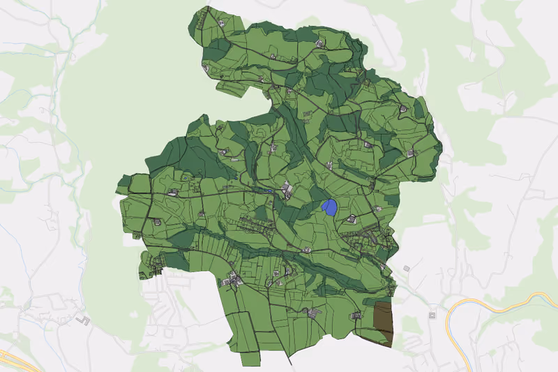 Kartenvorschau des Bodenverbrauchs der KG Pürach