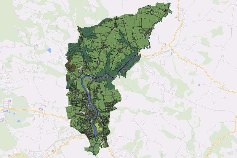 Kartenvorschau des Bodenverbrauchs der KG St. Georgen an der Gusen