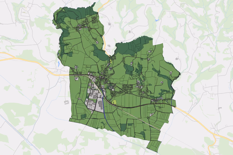 Kartenvorschau des Bodenverbrauchs der KG Arbing