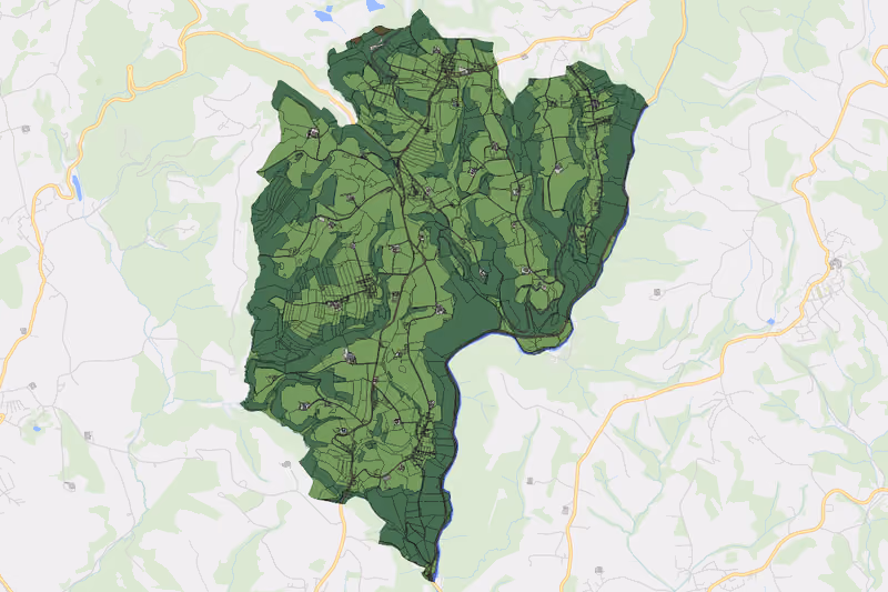 Kartenvorschau des Bodenverbrauchs der KG Lebing