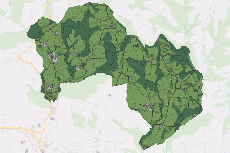 Kartenvorschau des Bodenverbrauchs der KG Puchberg im Machlande I