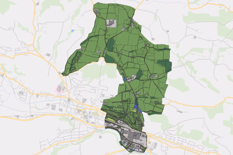 Kartenvorschau des Bodenverbrauchs der KG Parz