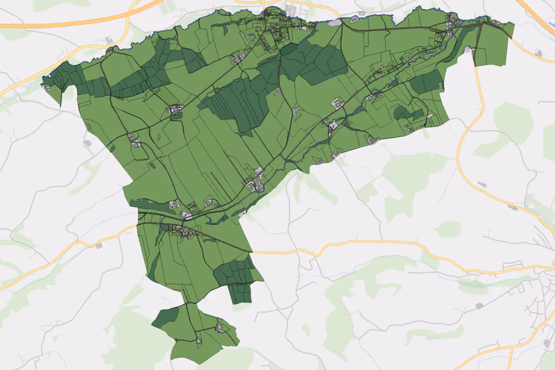 Kartenvorschau des Bodenverbrauchs der KG Pfarrhofsberg