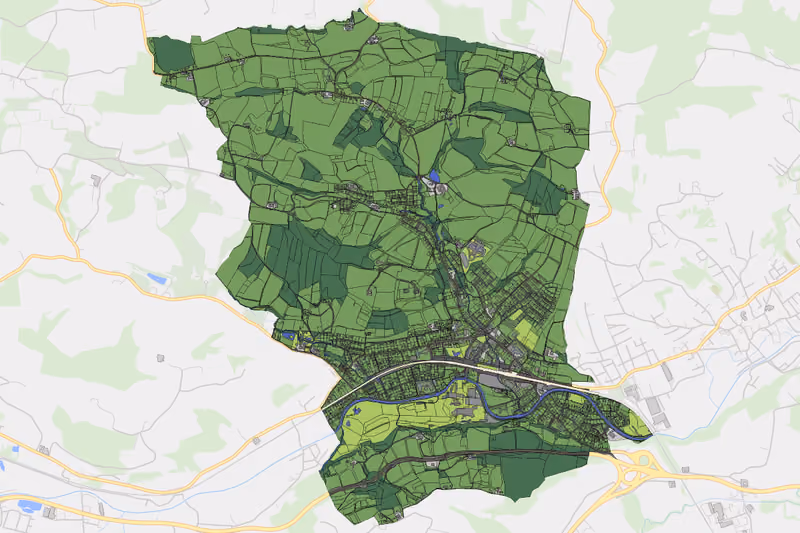 Kartenvorschau des Bodenverbrauchs der KG Schönau