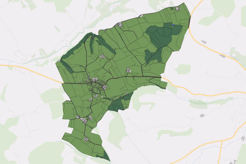 Kartenvorschau des Bodenverbrauchs der KG Wilhelmsberg