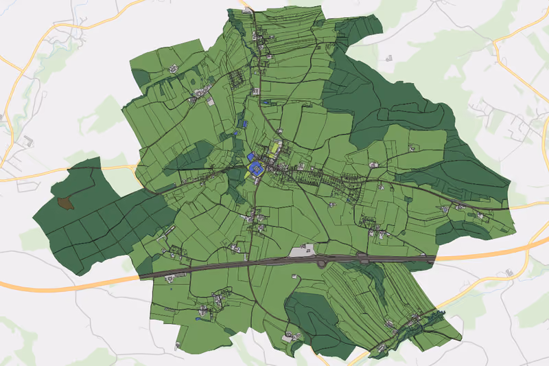 Kartenvorschau des Bodenverbrauchs der KG Aistersheim