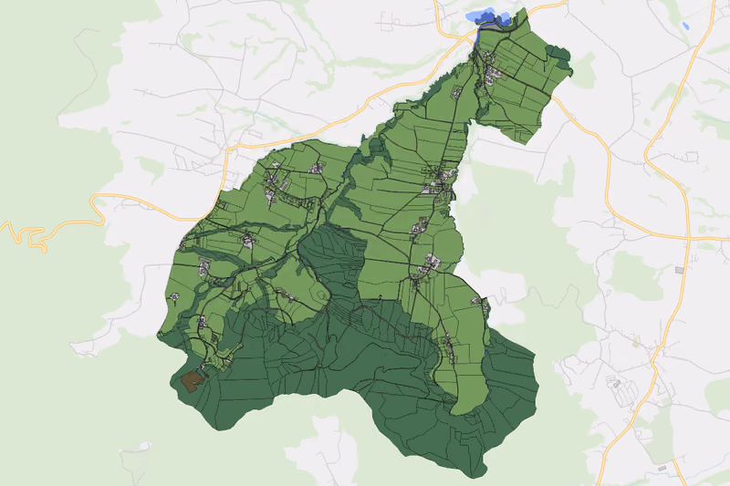 Kartenvorschau des Bodenverbrauchs der KG Niederentern