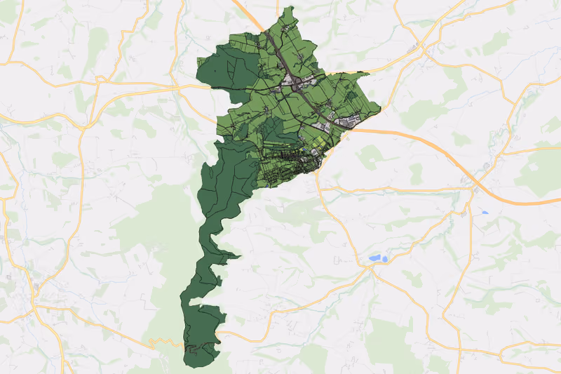 Kartenvorschau des Bodenverbrauchs der KG Obernhaag