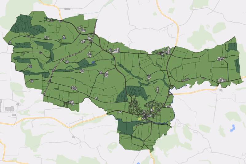 Kartenvorschau des Bodenverbrauchs der KG Wendling