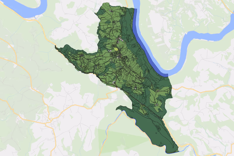 Kartenvorschau des Bodenverbrauchs der KG Haibach