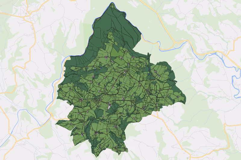 Kartenvorschau des Bodenverbrauchs der KG Mayrhof