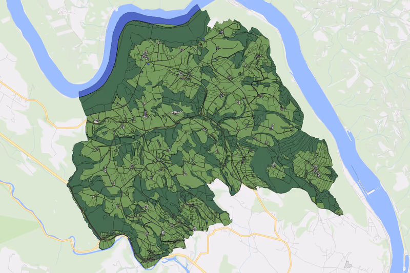 Kartenvorschau des Bodenverbrauchs der KG Oed in Bergen
