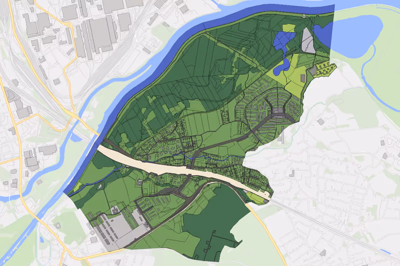 Kartenvorschau des Bodenverbrauchs der KG Ufer
