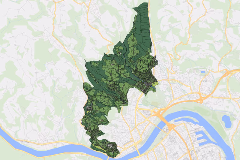 Kartenvorschau des Bodenverbrauchs der KG Pöstlingberg