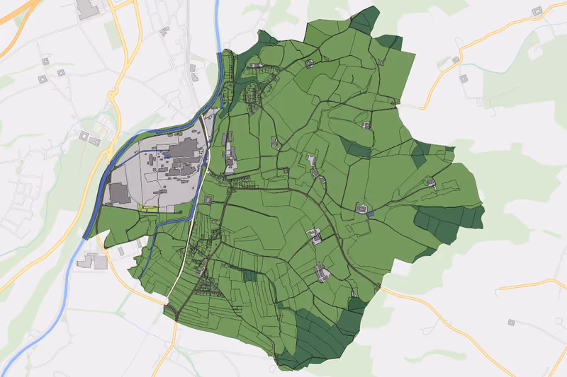 Kartenvorschau des Bodenverbrauchs der KG Nettingsdorf