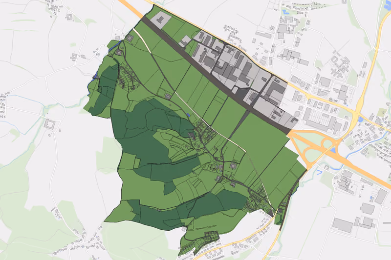 Kartenvorschau des Bodenverbrauchs der KG Taunleiten
