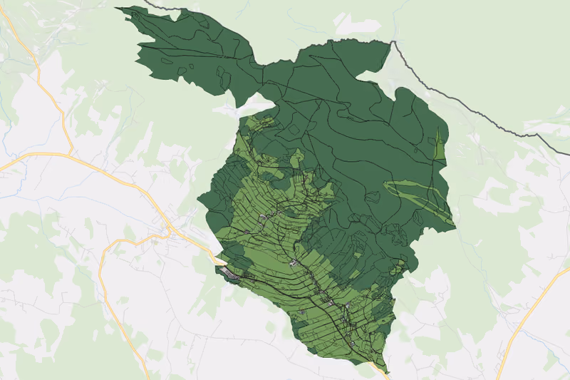 Kartenvorschau des Bodenverbrauchs der KG Amesschlag