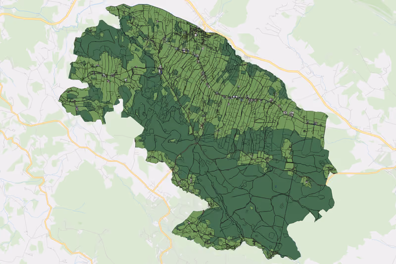 Kartenvorschau des Bodenverbrauchs der KG Bernhardschlag