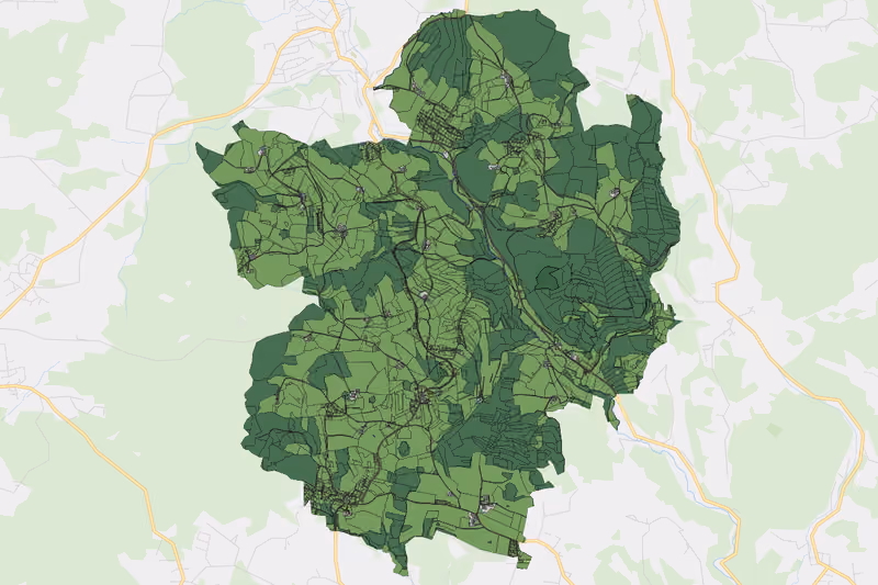 Kartenvorschau des Bodenverbrauchs der KG Haibach