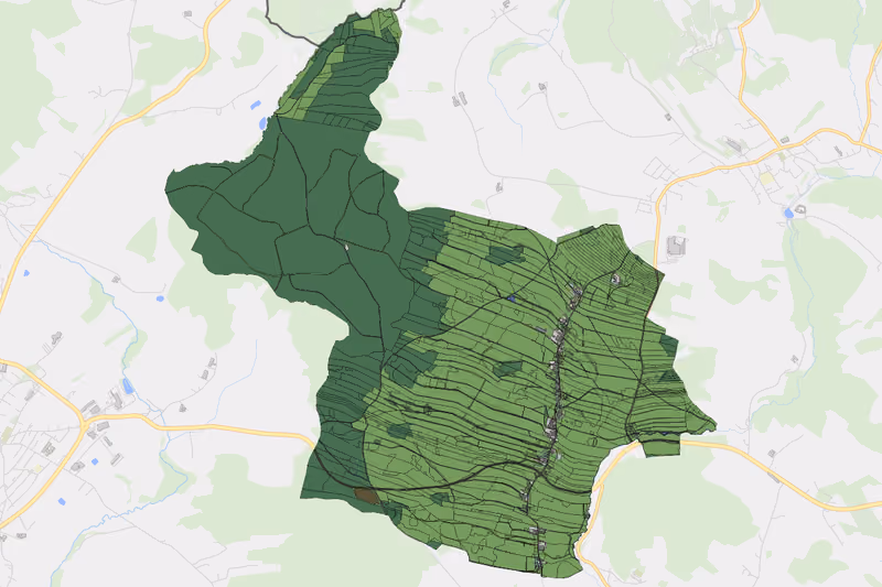 Kartenvorschau des Bodenverbrauchs der KG Königschlag