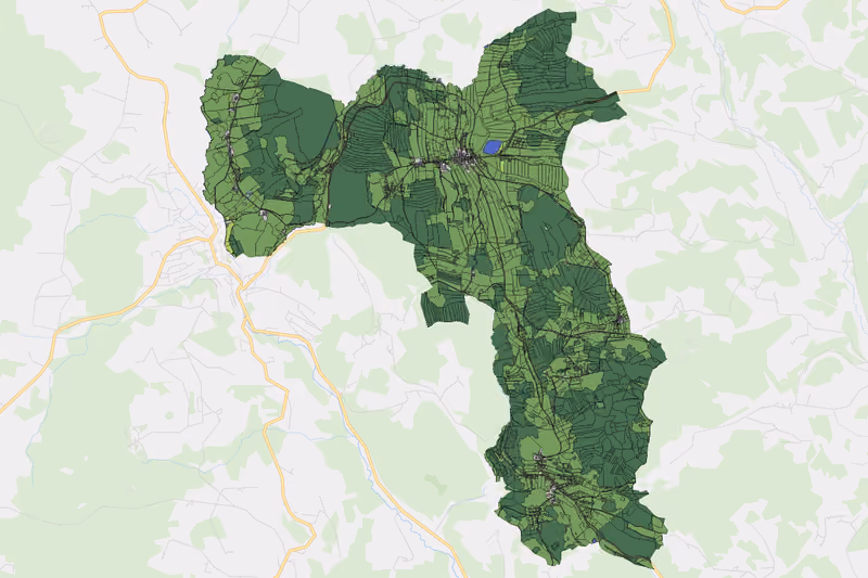 Kartenvorschau des Bodenverbrauchs der KG Ottenschlag