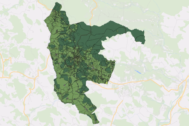 Kartenvorschau des Bodenverbrauchs der KG Waxenberg